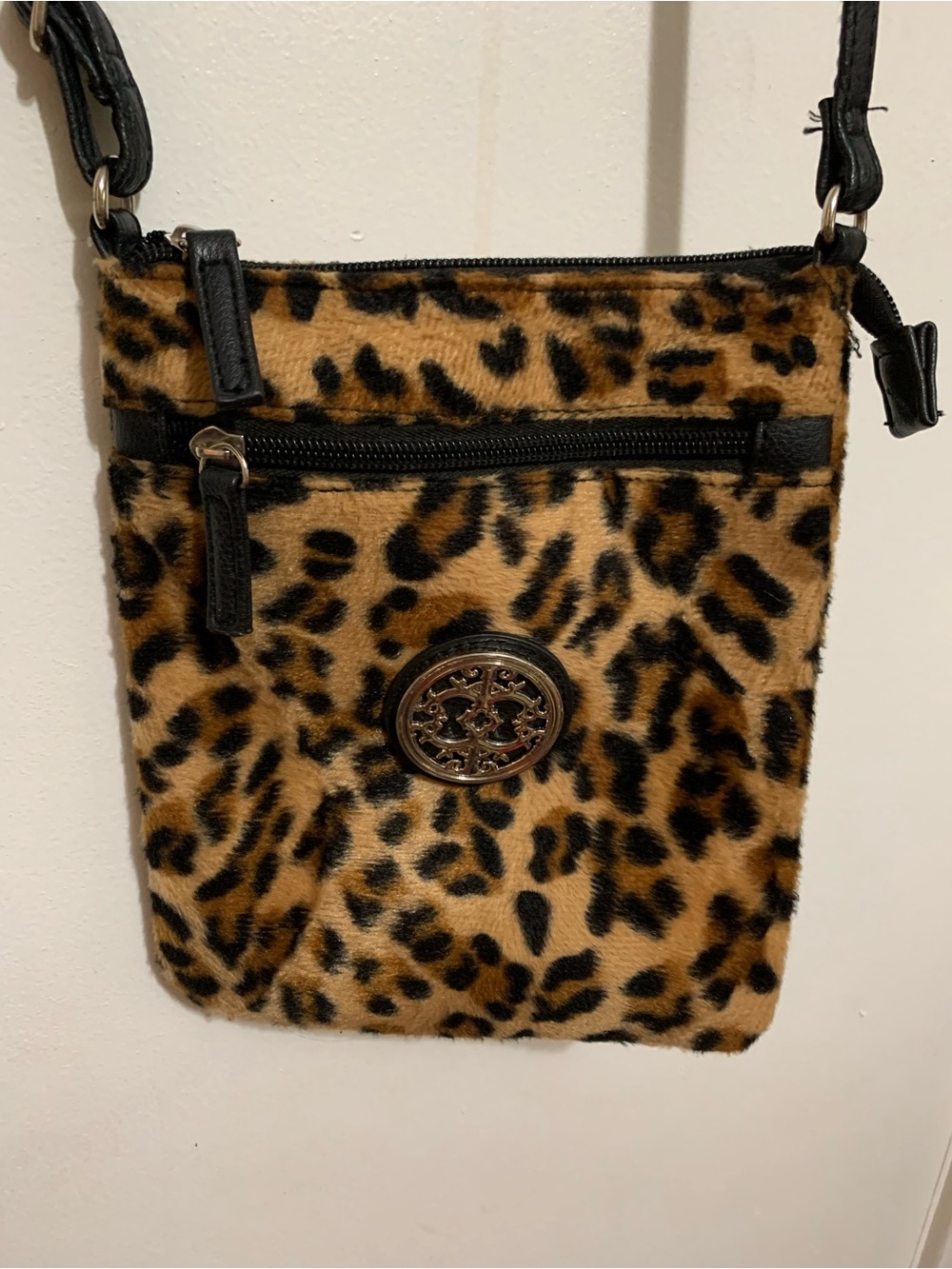 Leopard Faux Fur Crossbody Bag Mob Wife Y2K Animal Print Lightweight